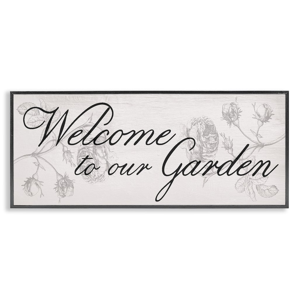 Stupell Vintage Welcome To The Garden Framed Giclee Art Design By Lil' Rue
