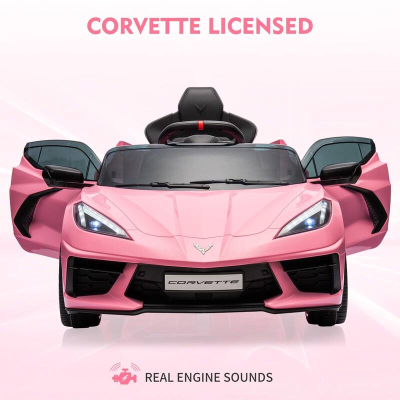 12V Kids Ride on Car Licensed Corvette Battery Powered Car Toddles Electric Sports Car Toy with Remote Control