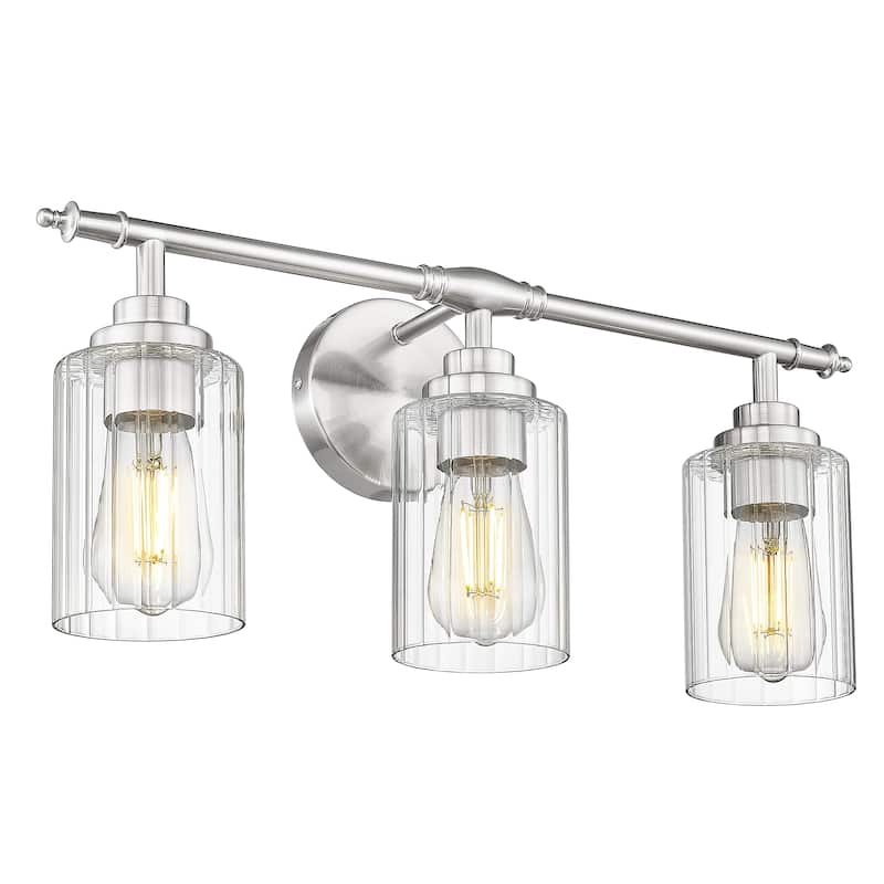 3-Light Brushed Nickel Bathroom Vanity Light