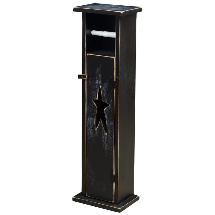 Country-Style Toilet Paper Holder - Black
