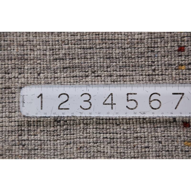 Hand Knotted Oriental 100% Wool Carpet Tribal Animal Pictorial Greys & Charcoal Gabbeh Area Rug - 9' 9'' X 8' 2''