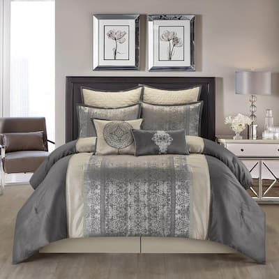 Nanshing Sierra Faux Silk Damask 8-Piece Comforter Set