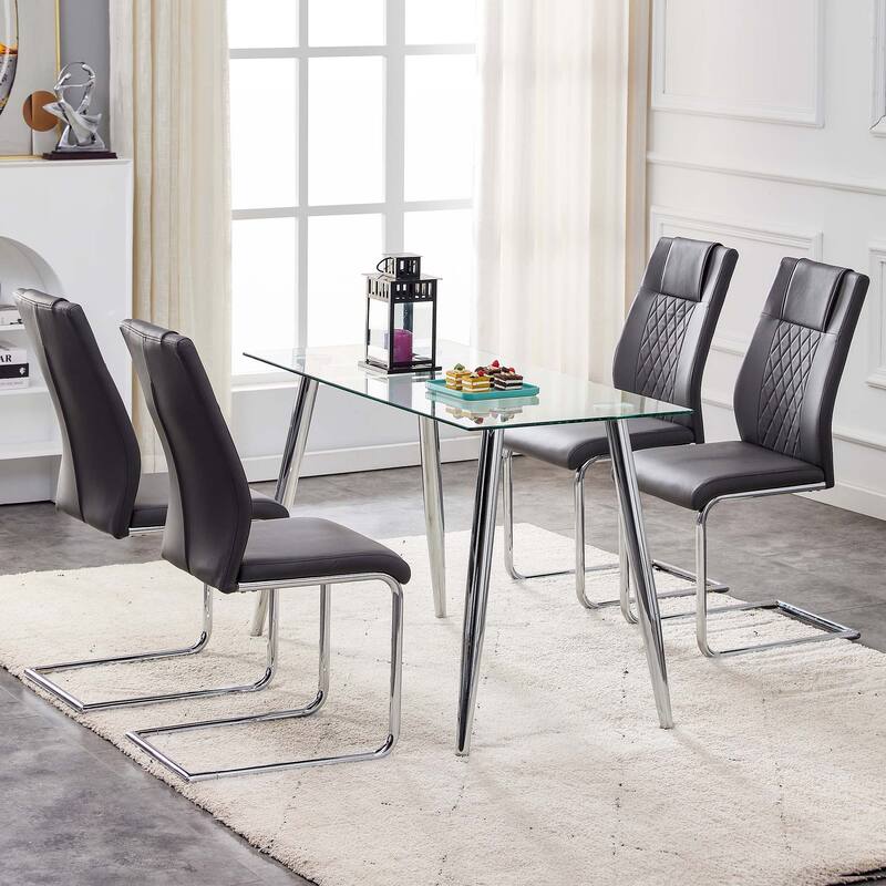 Dining Chairs with Faux Leather,Side Chairs(Set of 8)