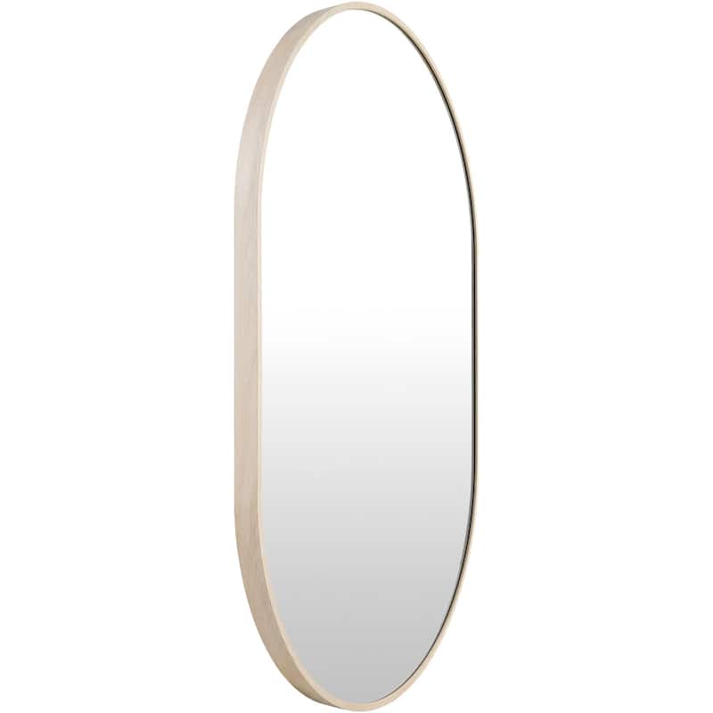 Livabliss Aranya Modern Aluminum Oval Pill-Shaped Accent Mirror
