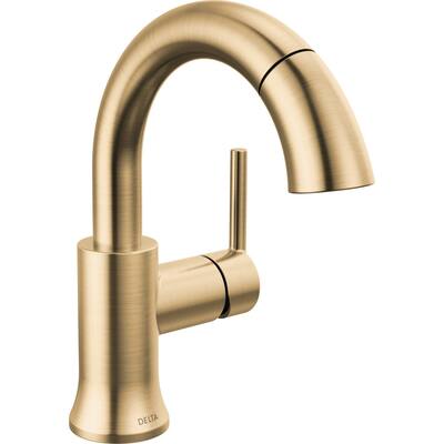 Delta Bathroom Faucet with Pull Down Wand and Push Pop-Up Drain Assembly