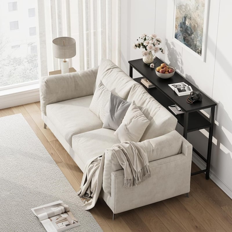 Narrow and Thin Sofa Table with Adjustable Shelves