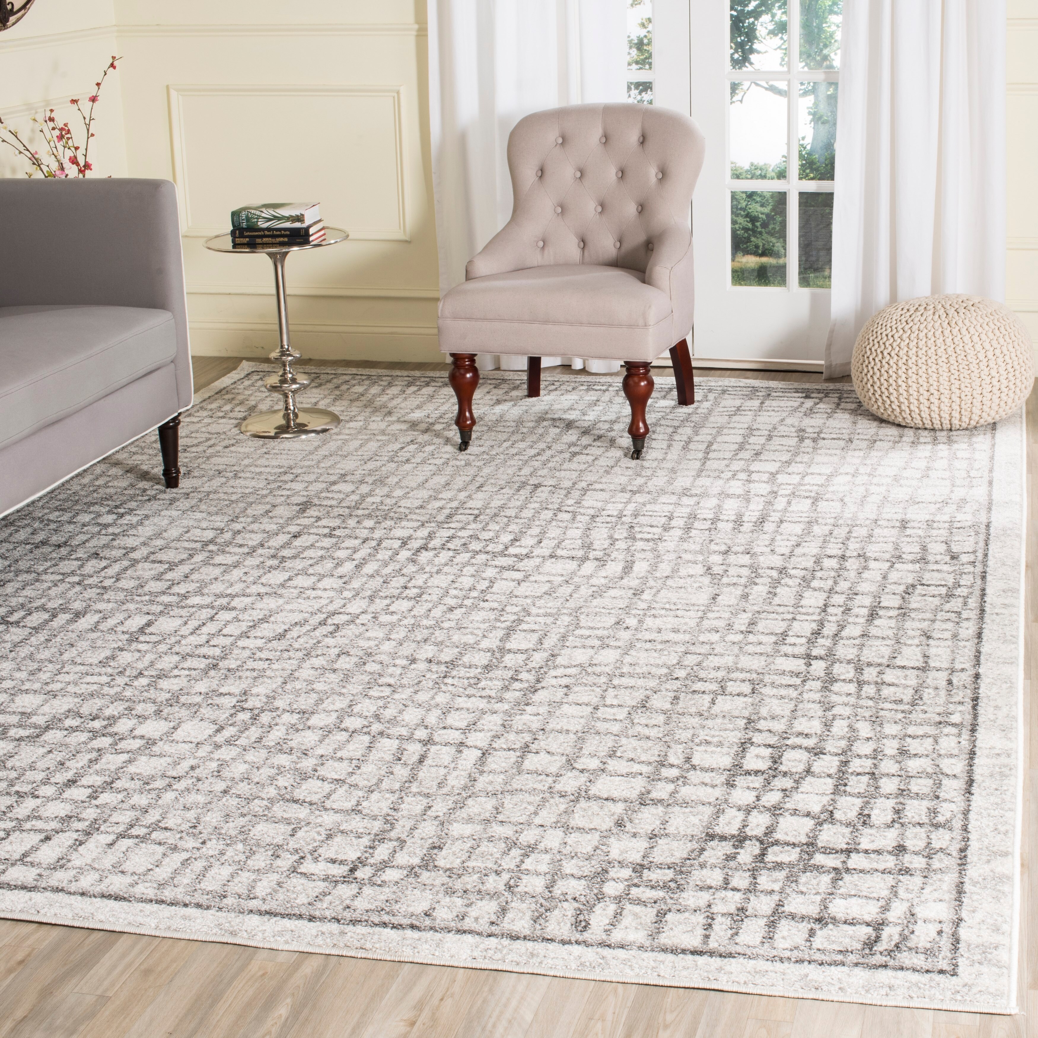 Shop Safavieh Adirondack Abstract Grid Distressed Rug On Sale