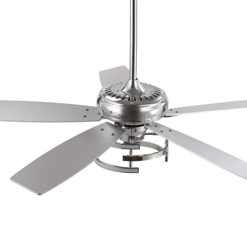 52 in. Chrome Integrated LED Dimmable Ceiling Fan with Light and Remote - 52 in. W x 52 in. D x 13 in. H