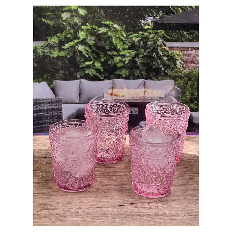 Paisley Acrylic Glasses Drinking Set of 4
