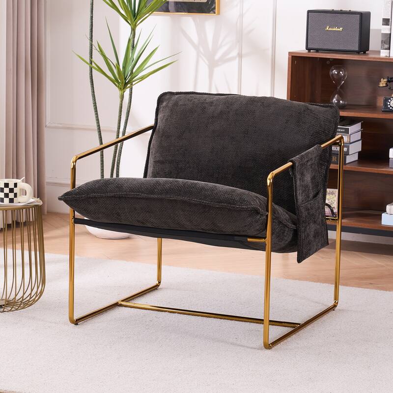 Upholstered Hanging Armchair with Arm PocketsMetal frame 2PCS