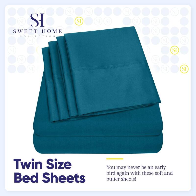 Sweet Home Collection Split King 7 Piece Sheet Set, Deluxe Ultra Soft 1500 Series, Double Brushed Microfiber.