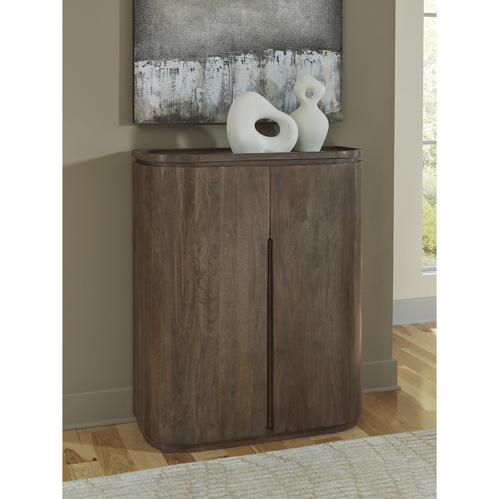 Signature Design by Ashley Landermont Brown Bar Cabinet - 40" W x 16" D x 48" H