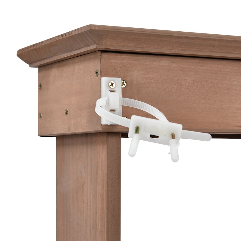 Outdoor Wooden Potting Bench Table with 2 Drawers and Open Shelves