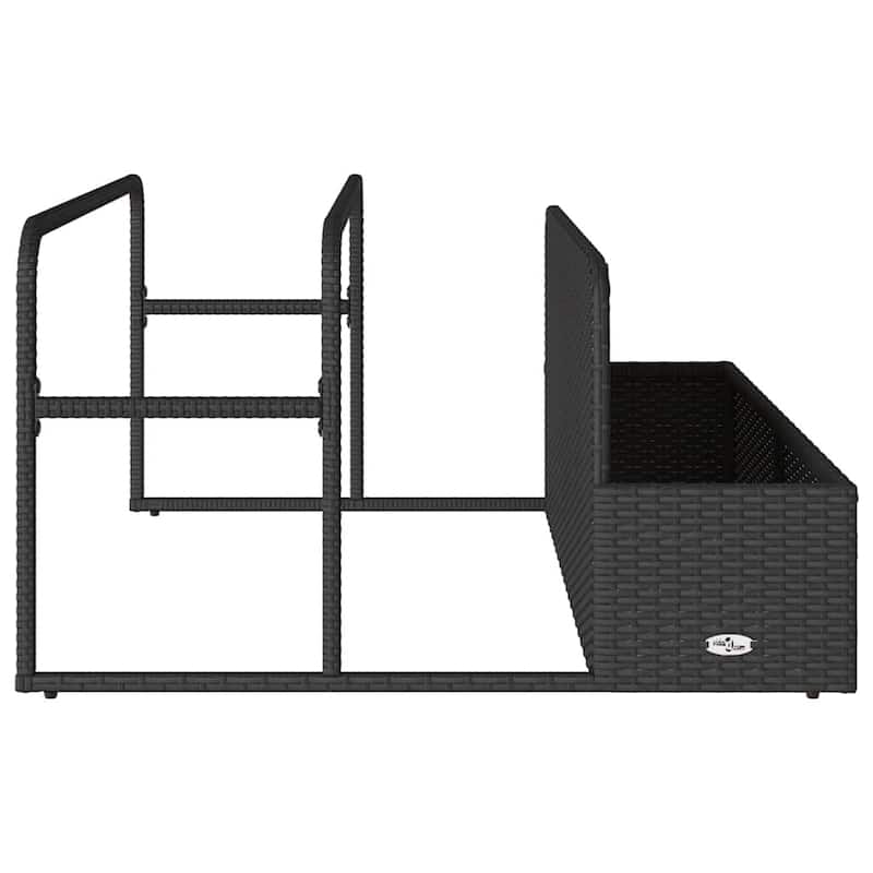 vidaXL Poolside Float Storage Beige/Black/Grey PE Rattan - 39.4 x 43.3 x 22.4