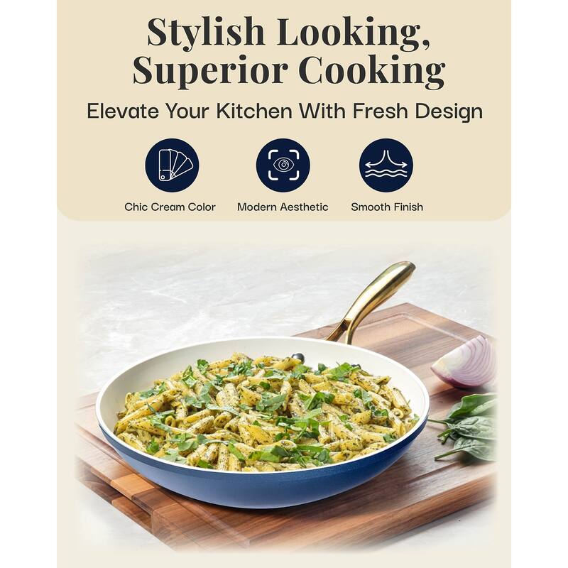 Gotham Steel Navy 12'' Ultra Nonstick Ceramic Fry Pan with Stay Cool Handle Cookware