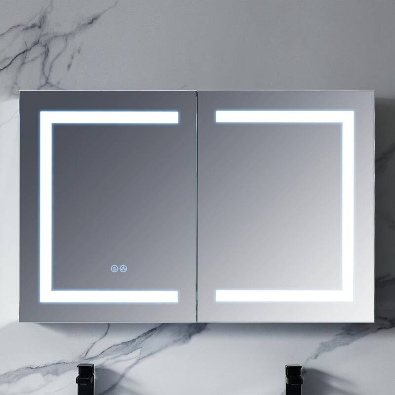 LED Lighted Bathroom Medicine Cabinet with Mirror - 40x26