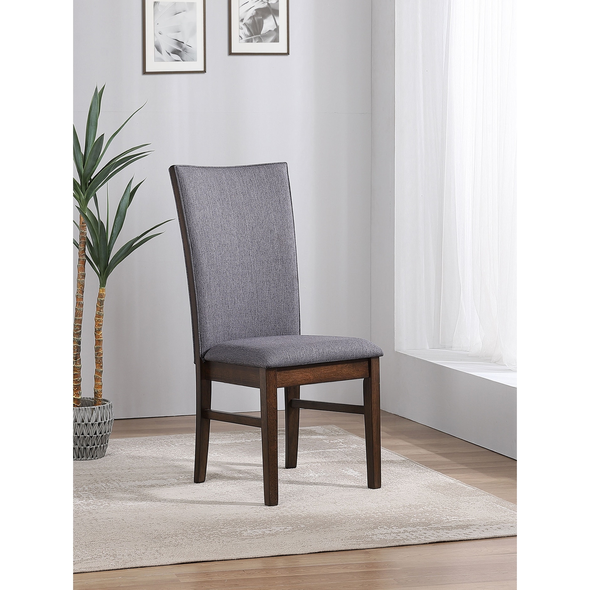 Sherwood Upholstered Dining Side Chair Grey (Set of 2) - 19.25" x 24.00" x 41.75"