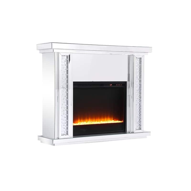 Crystal Mirrored 47.5-inch Fireplace Mantle - N/A
