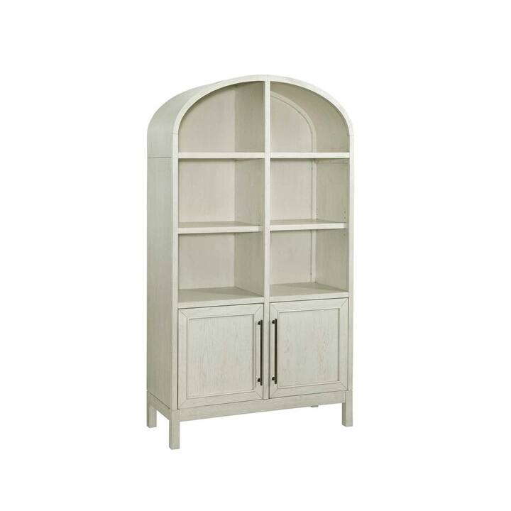 Modern Wood Arched Display Cabinet/Bookcase, Office Shelving, Storage Cabinet, Fully Assembled, White - 40"w x 76"h x 17"d