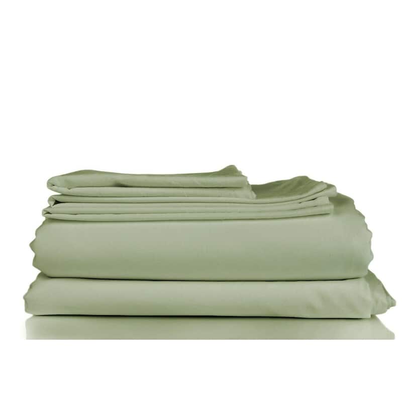 1800TC Soft Microfiber 4-piece Deep-pocket Bed Sheet Set - Sage - Twin/Twin XL