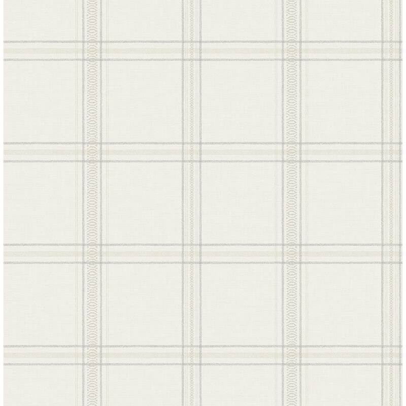 Chesapeake Auberge White Plaid Wallpaper
