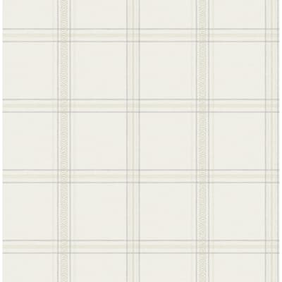 Chesapeake Auberge White Plaid Wallpaper