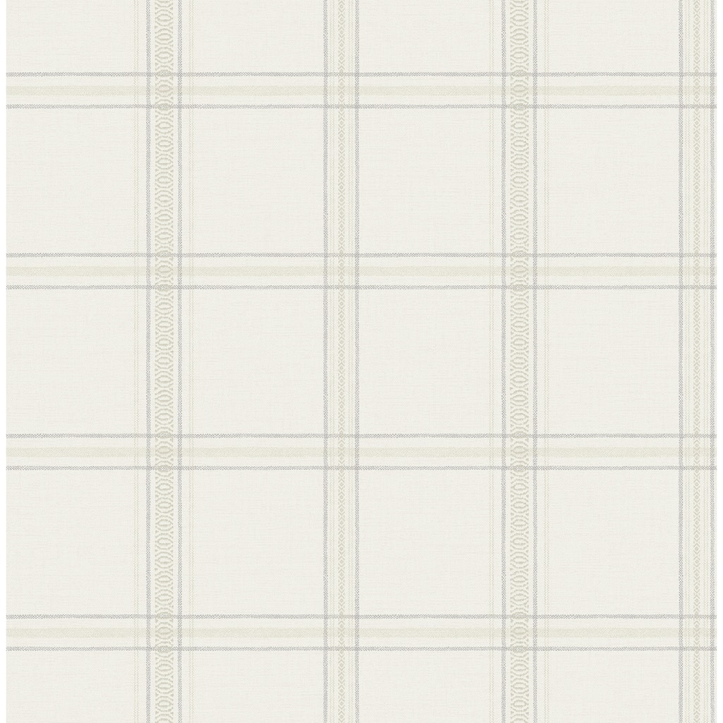 Chesapeake Auberge White Plaid Wallpaper