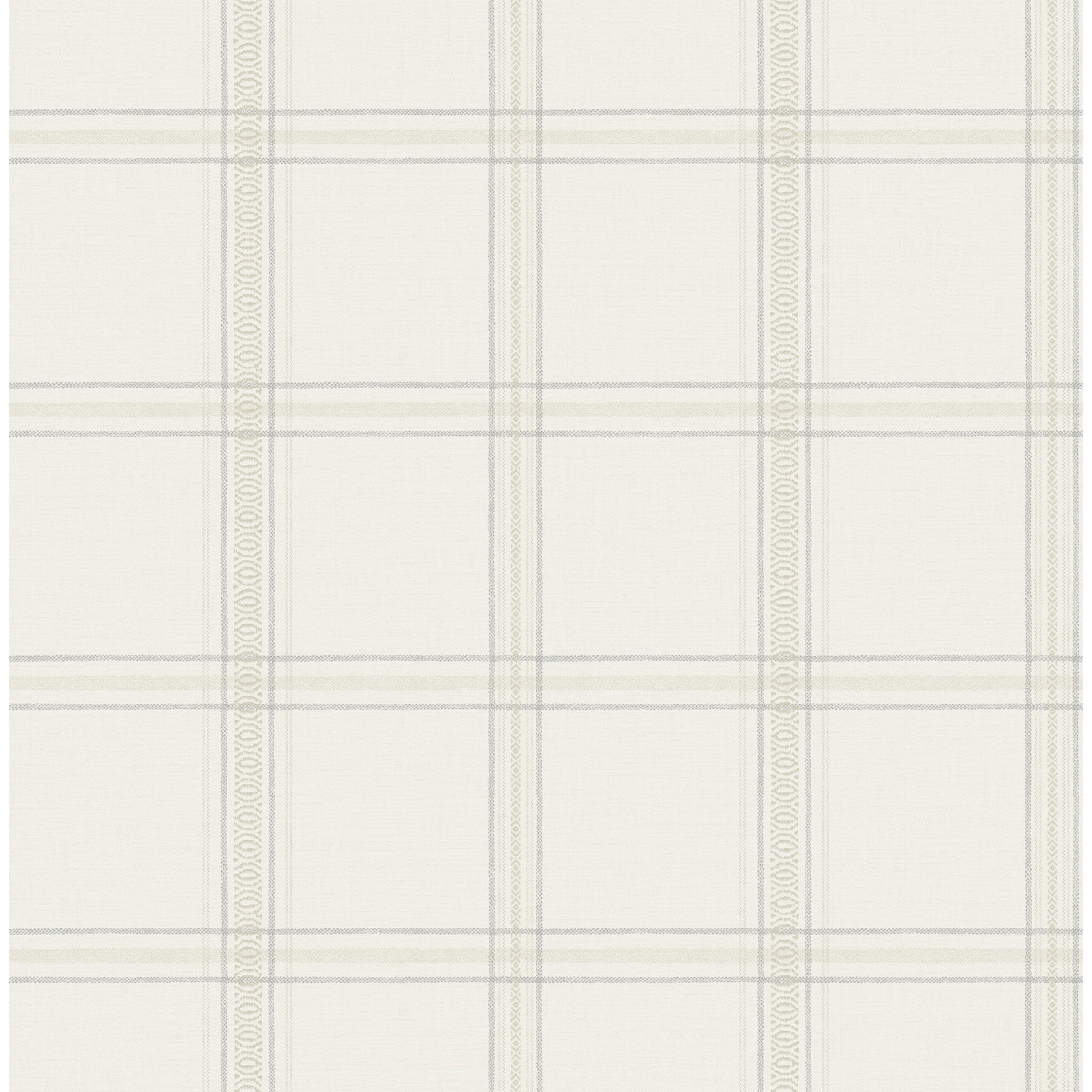 Chesapeake Auberge White Plaid Wallpaper