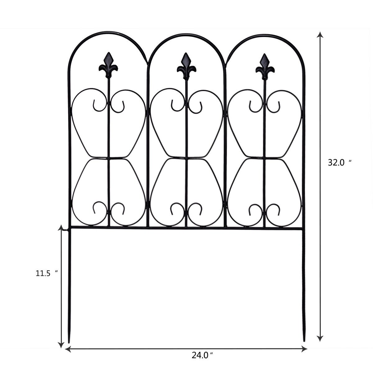 Shop Costway 32in X 10ft Folding Decorative Garden Fence Set Of 5