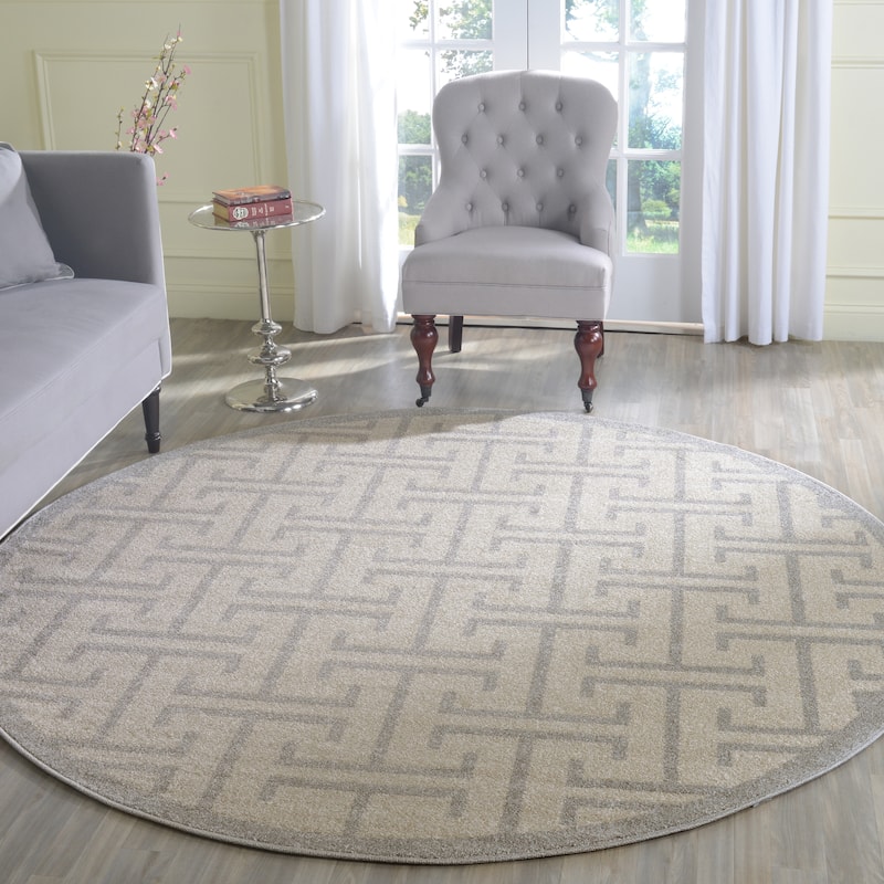 SAFAVIEH Amherst Rola Modern Rug - 7' Round - Ivory/Light Grey