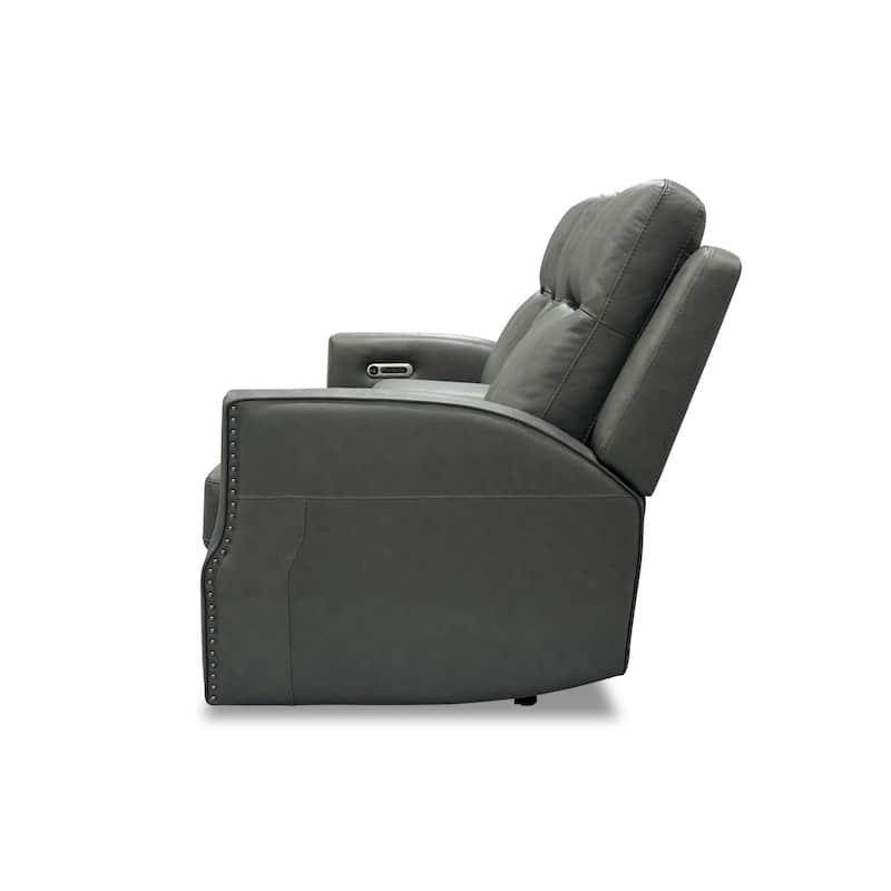 Maxwellton Cedar Power Reclining Loveseat with Console, Power Headrests and Lumbar by Flexsteel - 69" x 42" x 39"