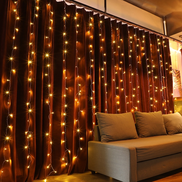 320 LED 9.8FT undefined 9.8FT Window Curtain String Light 8 Lighting Modes On Sale Bed Bath Beyond 13743749