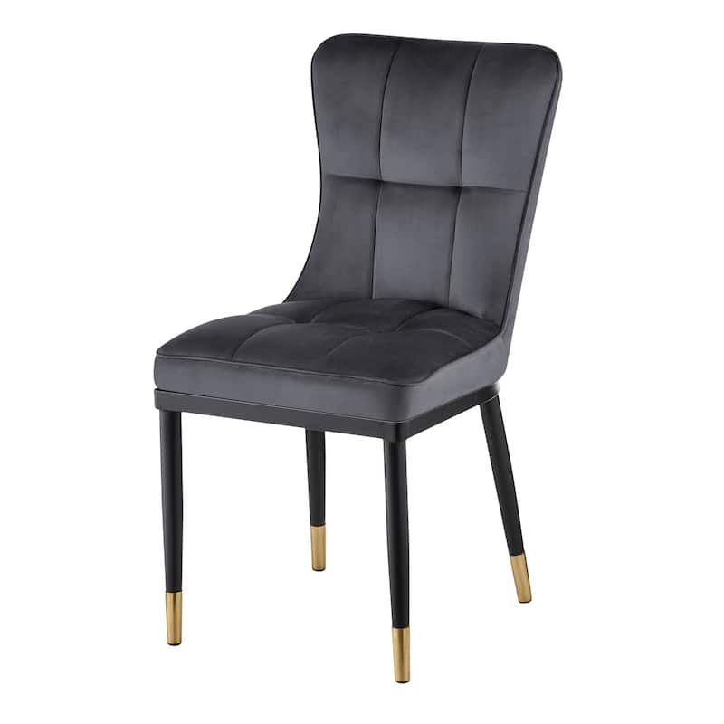 Velvet Upholstered Dining Chairs with Metal Legs, Set of 2/4 - 35.8"H x 18.9"W x 23.2"D