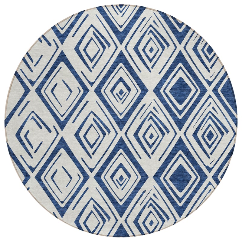 Machine Washable Indoor/ Outdoor Chantille Ombre Diamonds Rug
