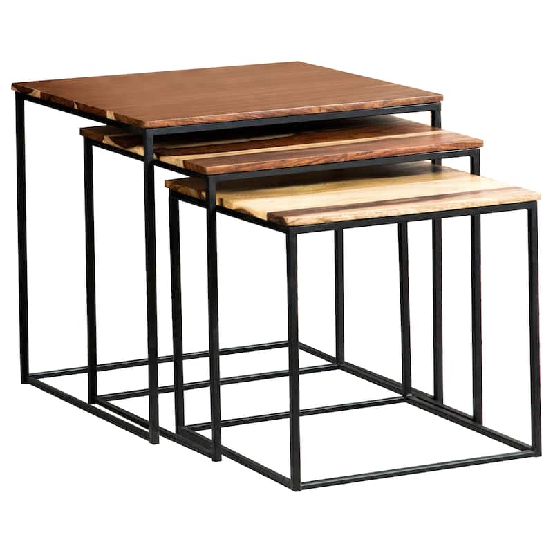 Modern Rustic Design 3-Piece Nesting Table Set