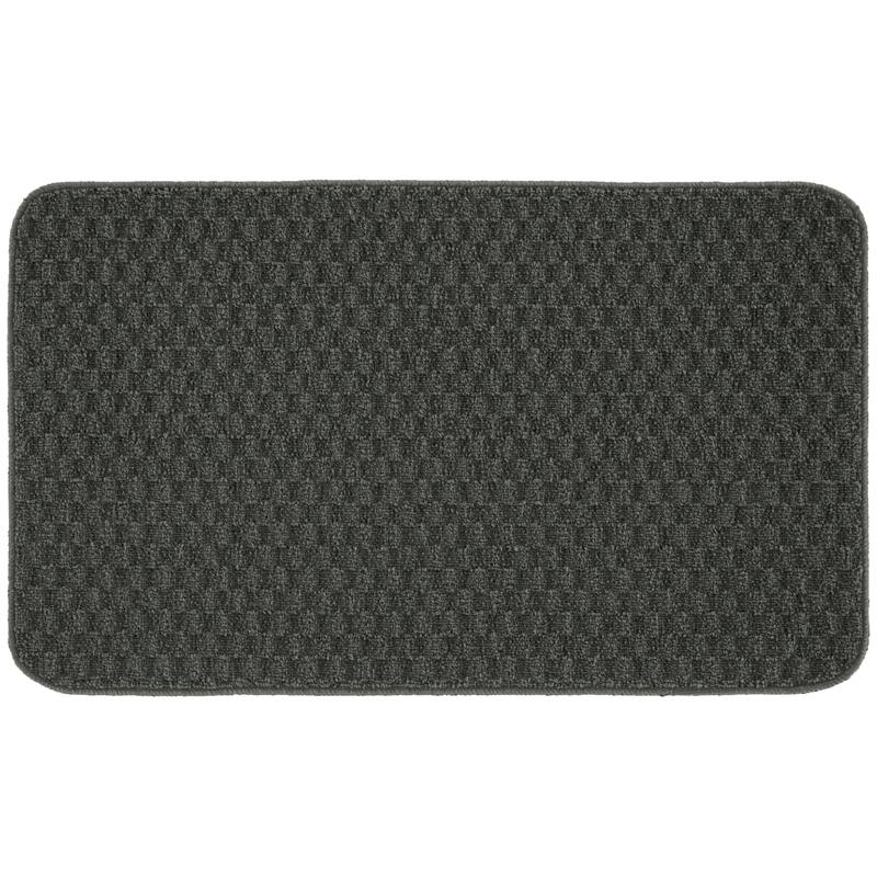Garland Rug Town Solid Checkered Durable Kitchen/ Door Mat Accent Rug - 24" x 40" - Cinder Gray