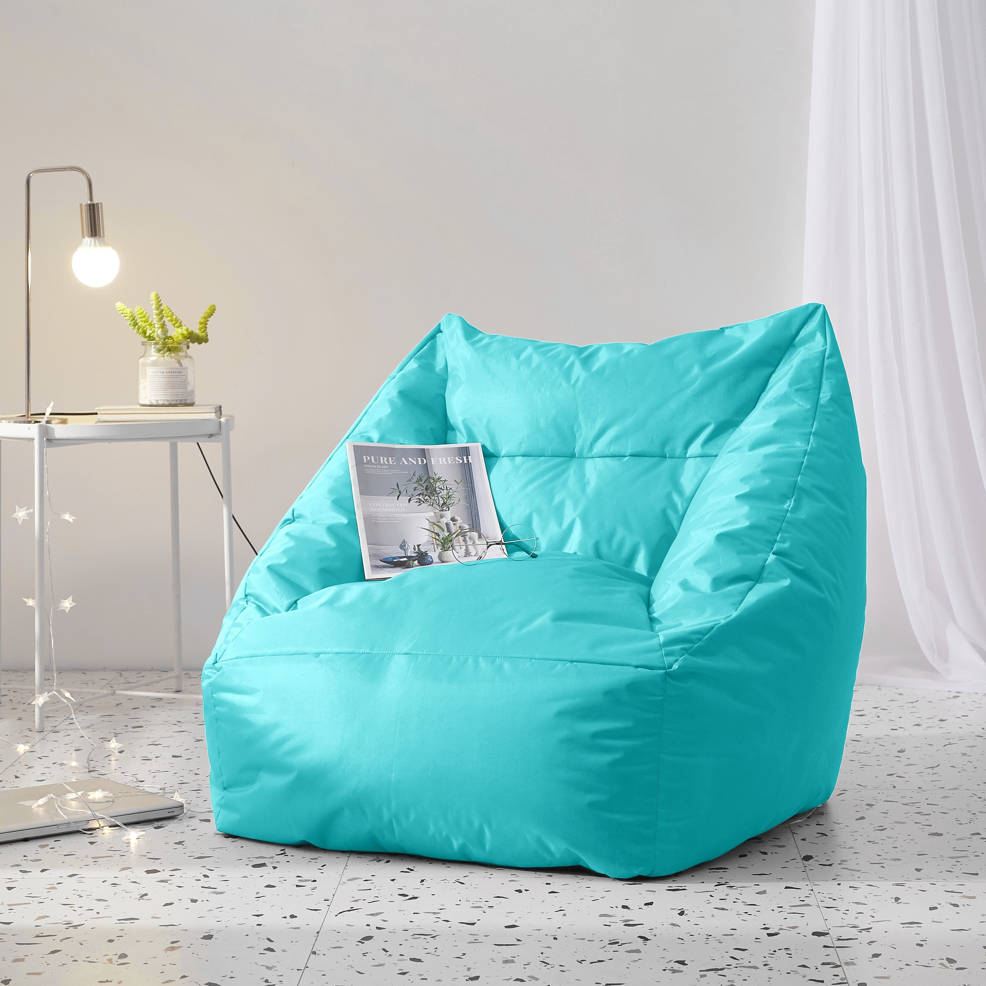  Bean Bag Chair,Bean Bag Chairs for Adults with Filling,Memory  Foam Bean Bag Chair,Structured Comfy Bean Bag Sofa for Gaming, Reading, and  Watching TV,White : Home & Kitchen