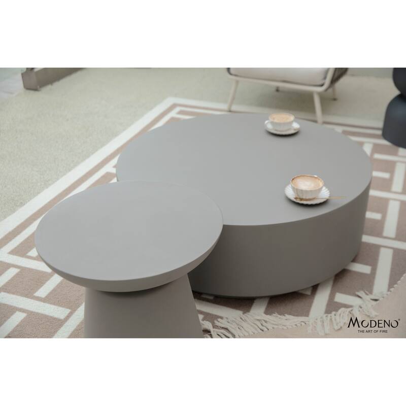 Elementi Home Rome 40" Round Concrete Coffee Table