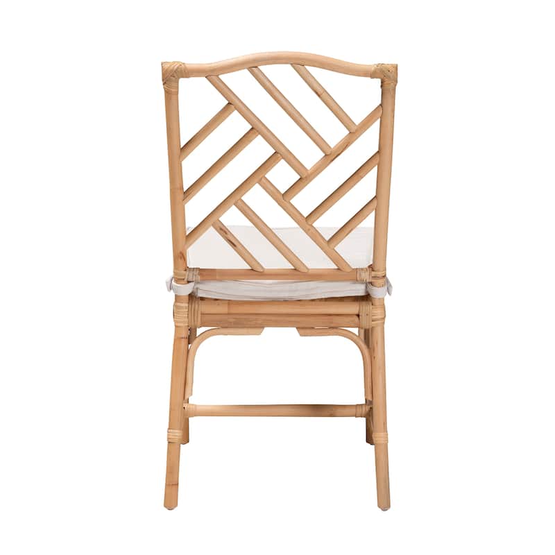 Rio Modern Bohemian Natural Brown Rattan Dining Chair