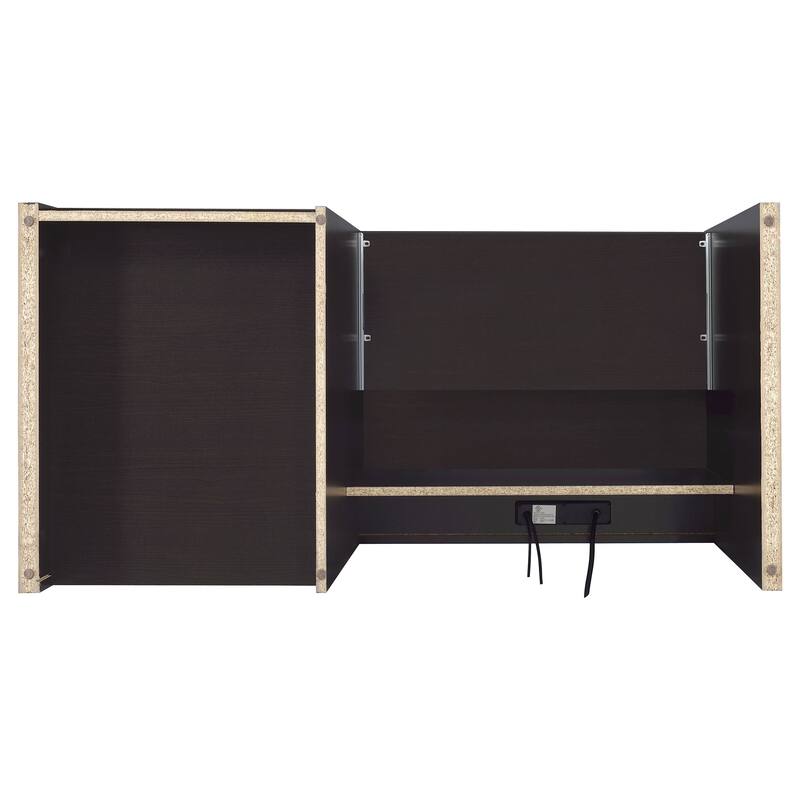 Halston 47-inch 2-Drawer Office Desk with Cabinet Cappuccino