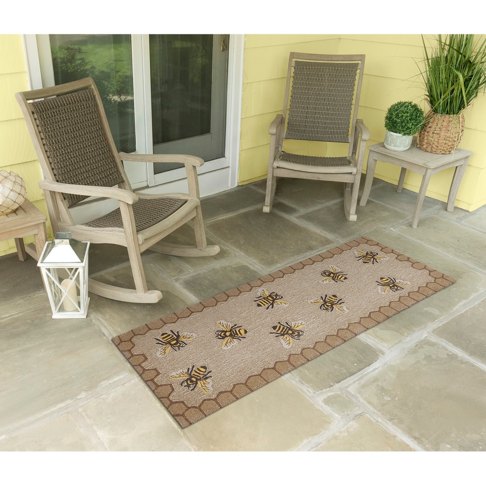 Liora Manne Frontporch Honeycomb Bee Indoor/Outdoor Rug