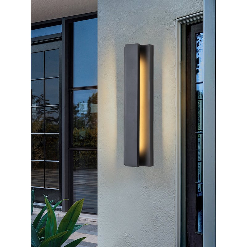 21" Long Outdoor Led Wall Sconce - Black - Black