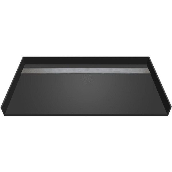 Tile Redi RT3863CBFB-PVC Redi Trench 63" X 38" Three Wall Alcove Shower Pan Barrier Free and 2" Rear Drain - Tileable Drain