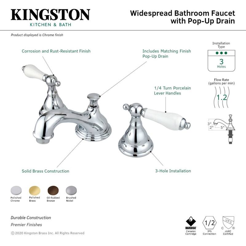 Kingston Brass Royale 8 in. Widespread Bathroom Faucet in Polished Brass