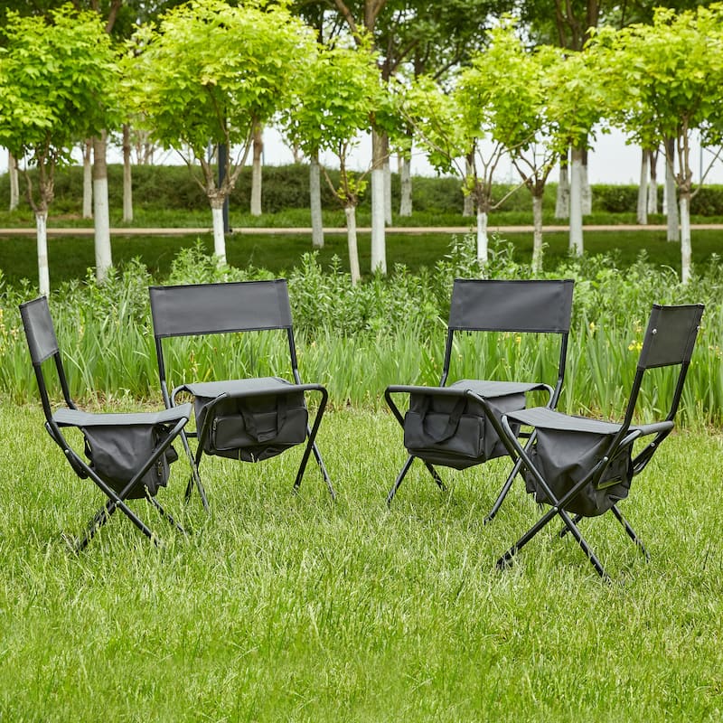 4-Piece Folding Outdoor Chair With Storage Bag,Portable Chair for Indoor,Outdoor Camping,Picnics and Fishing
