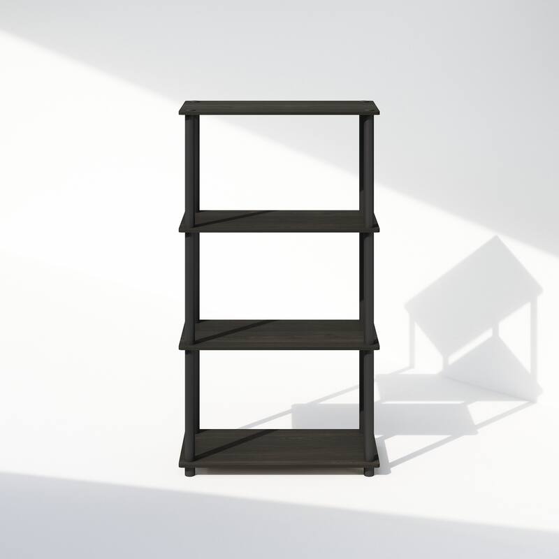 43.25 in. Tall Espresso Wood 4-Shelf Bookcase