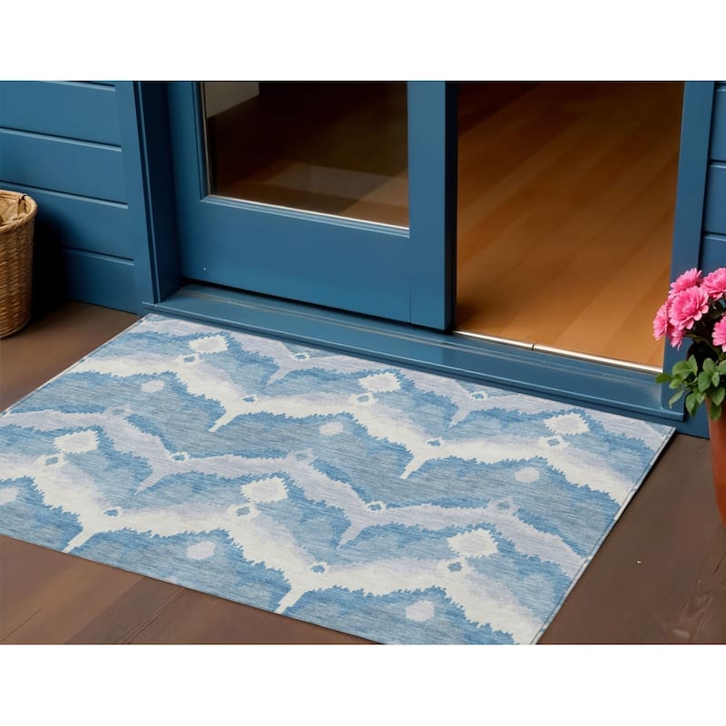 HomeRoots Ikat Transitional Rectangle Outdoor Rug - 3' x 5'