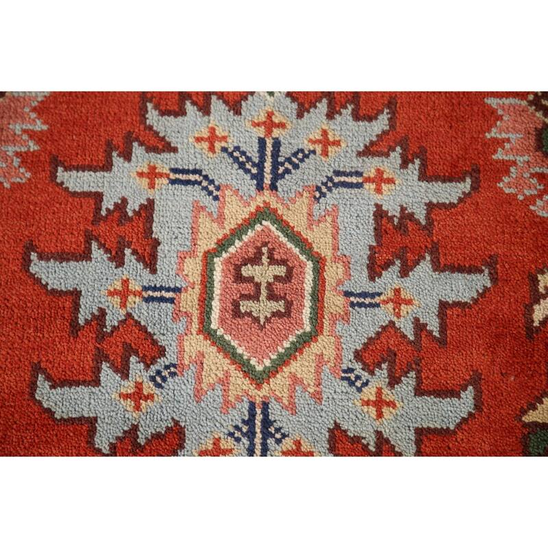 Orange Geometric Heriz Serapi Area Rug Handmade Oriental Wool Carpet - 9'0"x 11'8"