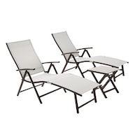 Crestlive Products Folding Chaise Lounge Chair and Table Set Deals