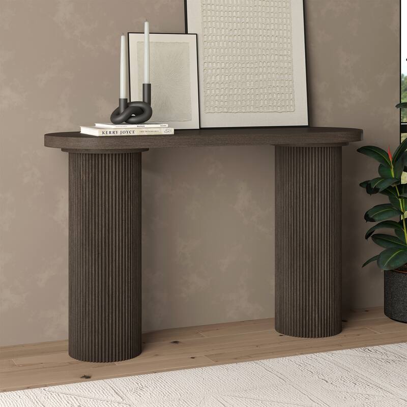 Isa 55" Wide Oval Fluted Console Table - 55" Wide